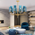 Contemporary dining room brass luxury copper lighting gold glass pendant lamp chandelier